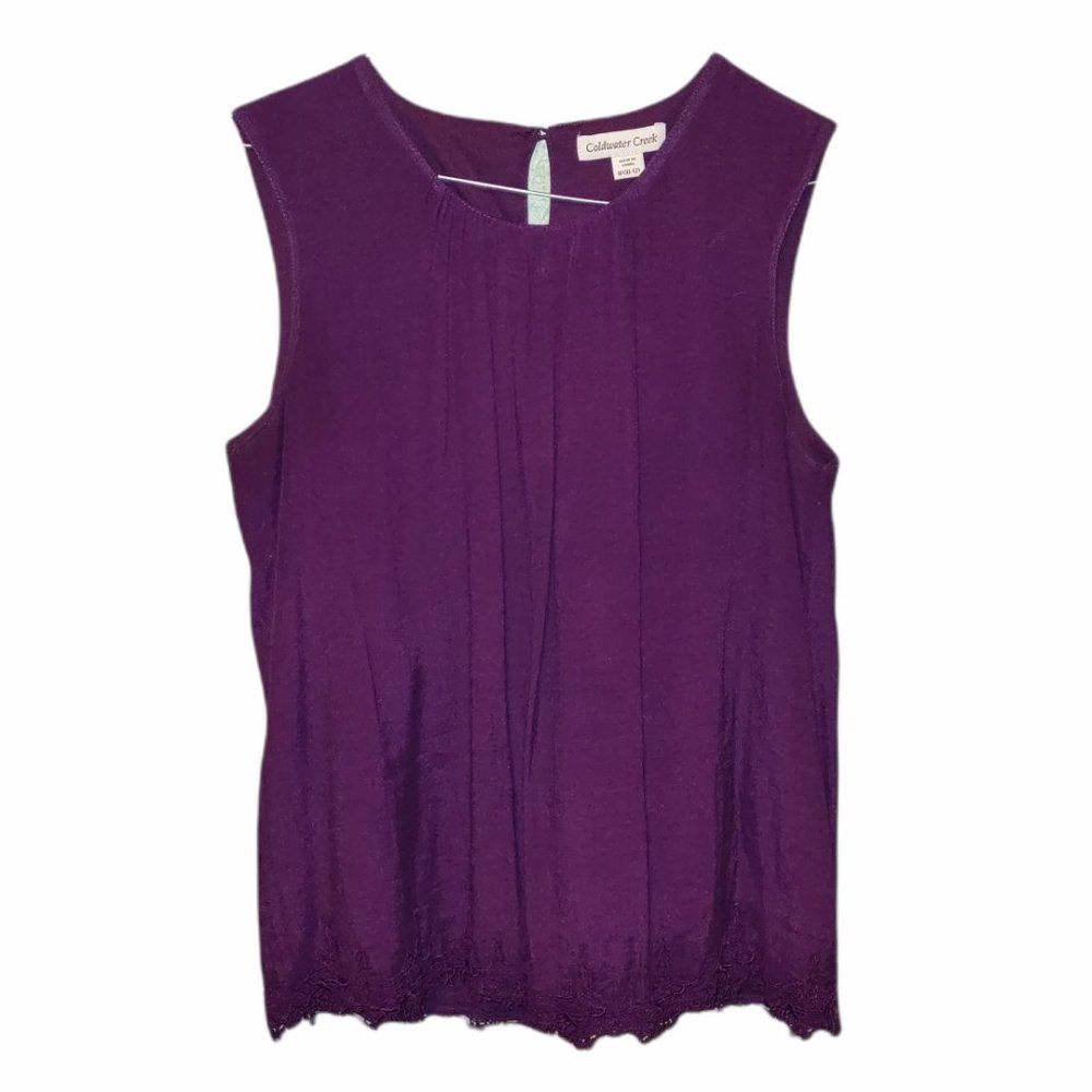 Coldwater Creek Sleeveless Top - Deep Plum Color Size M